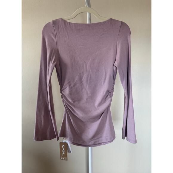 NWT OGL Lilac Mist Modern Side Ruched Boatneck Brami Top - M Effortless Chic - Picture 4 of 7